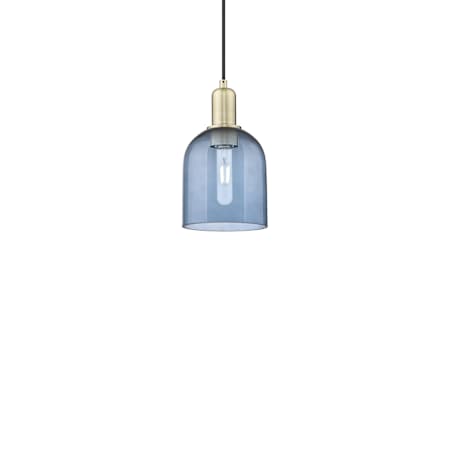 Innovations Lighting Bella 6" Wide Mini Pendant Antique Brass / Blue