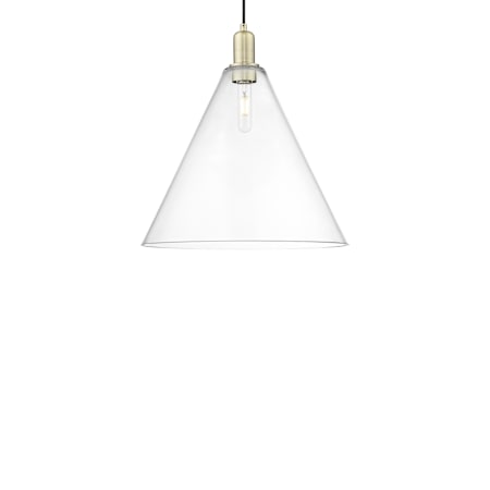 Innovations Lighting Berkshire Glass 16" Wide Pendant Antique Brass / Clear