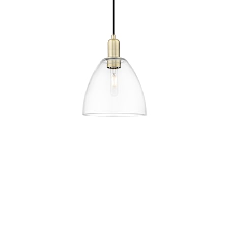 Innovations Lighting Bristol 9" Wide Mini Pendant Antique Brass / Clear