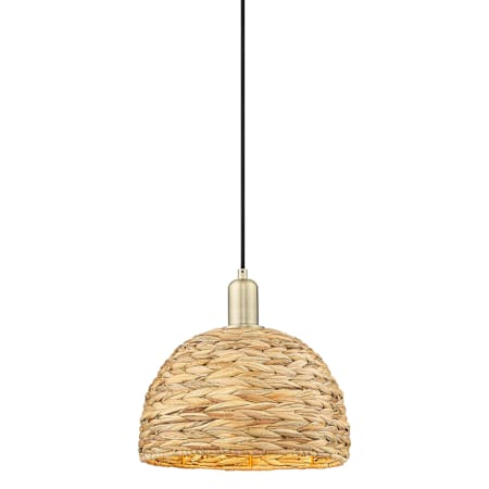 Innovations Lighting Natural Ballston Dome 12" Wide Pendant Antique Brass / Natural