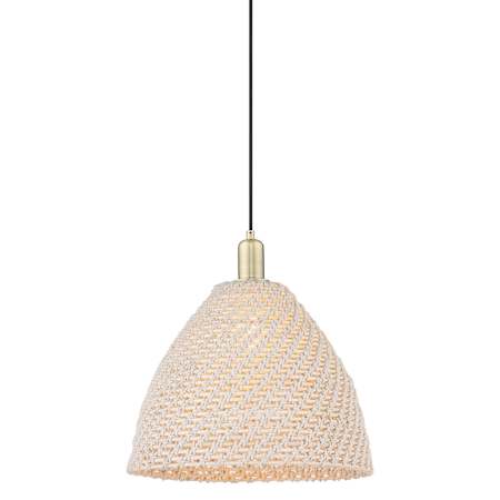 Innovations Lighting Natural Ballston Dome 16" Wide Pendant Antique Brass / Natural