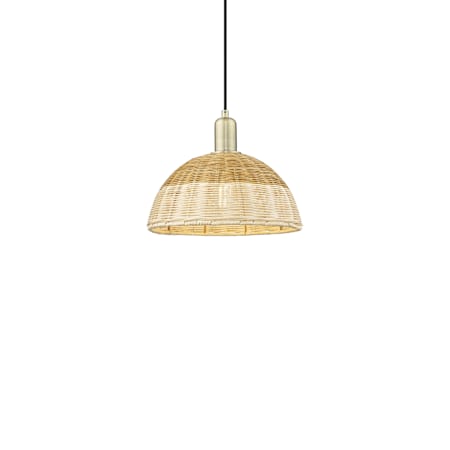 Innovations Lighting Natural Ballston Dome 12" Wide Pendant Antique Brass / Natural