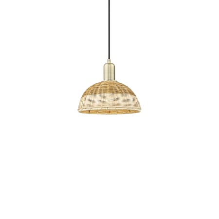 Innovations Lighting Natural Ballston Dome 9" Wide Mini Pendant Antique Brass / Natural