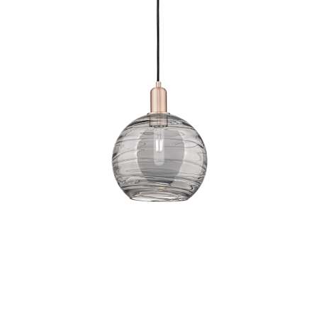 Innovations Lighting Athens Deco Swirl 10" Wide Mini Pendant Antique Copper / Light Smoke Deco Swirl