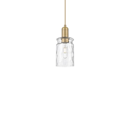 Innovations Lighting Candor 5" Wide Mini Pendant Brushed Brass / Clear Waterglass