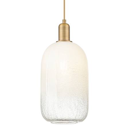 Innovations Lighting Brookhaven Cloche 7" Wide Cord Hung Mini Pendant with Opal Glass Shade Brushed Brass