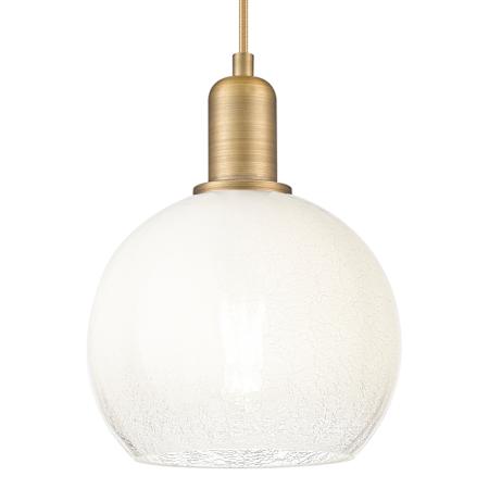 Innovations Lighting Brookhaven Globe 8" Wide Cord Hung Mini Pendant with Opal Glass Shade Brushed Brass