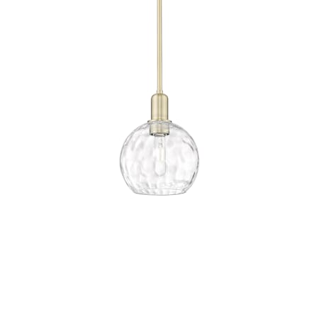 Innovations Lighting Athens Water Glass 8" Wide Mini Pendant Antique Brass / Clear Water Glass