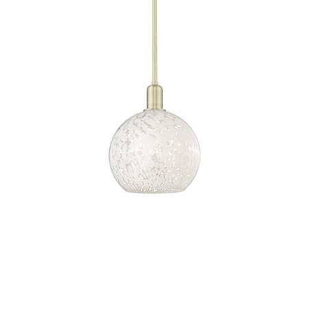 Innovations Lighting White Mouchette 10" Wide Mini Pendant Antique Brass / White Mouchette