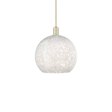 Innovations Lighting White Mouchette 14" Wide Pendant Antique Brass / White Mouchette