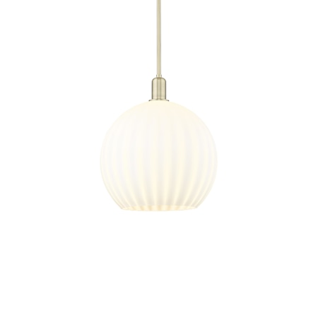 Innovations Lighting White Venetian 14" Wide Pendant Antique Brass / White Venetian