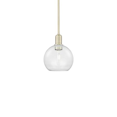 Innovations Lighting Athens 8" Wide Mini Pendant Antique Brass / Clear