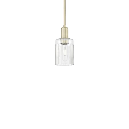 Innovations Lighting Hadley 5" Wide Mini Pendant Antique Brass / Clear