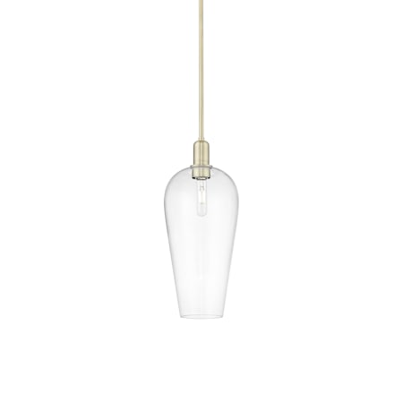 Innovations Lighting Chelsea 8" Wide Mini Pendant Antique Brass / Clear Deco Swirl