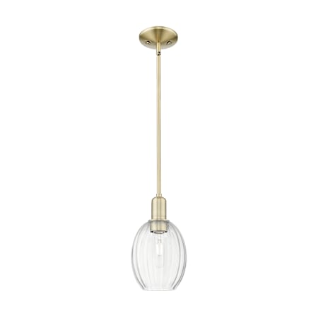 Innovations Lighting Preston 6" Wide Mini Pendant Antique Brass / Clear
