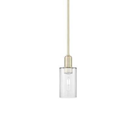 Innovations Lighting Clymer 5" Wide Mini Pendant Antique Brass / Clear
