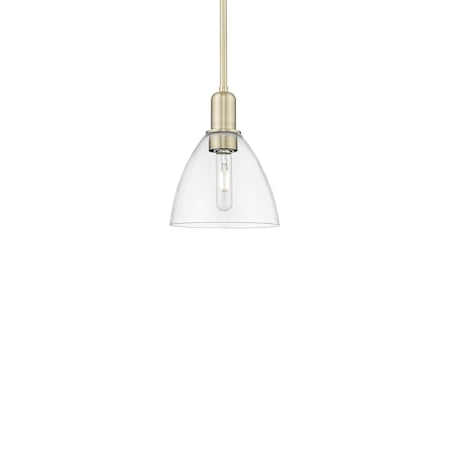 Innovations Lighting Bristol 8" Wide Mini Pendant Antique Brass / Clear