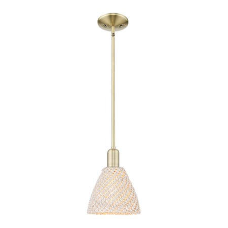 Innovations Lighting Natural Ballston Dome 8" Wide Mini Pendant Antique Brass / Natural