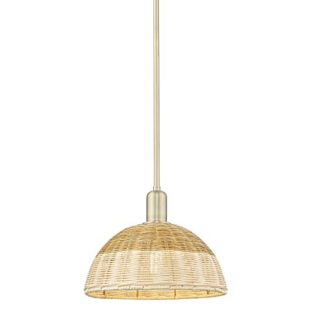 Innovations Lighting Natural Ballston Dome 12" Wide Pendant Antique Brass / Natural