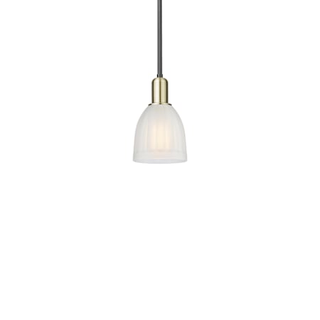 Innovations Lighting Brookfield 6" Wide Mini Pendant Black Antique Brass / White
