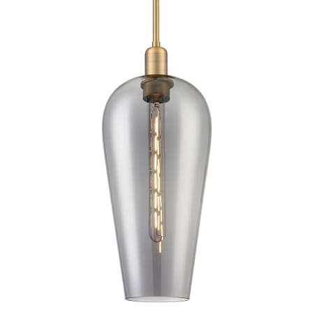 Innovations Lighting Chelsea 8" Wide Mini Pendant with Light Smoke Glass Shade Brushed Brass