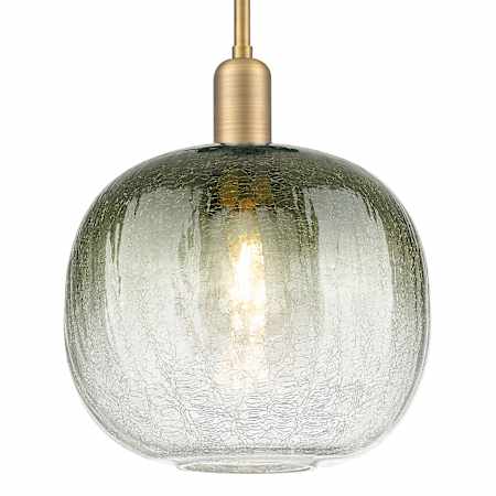 Innovations Lighting Brookhaven Sphere 10" Wide Mini Pendant with Slate Glass Shade Brushed Brass