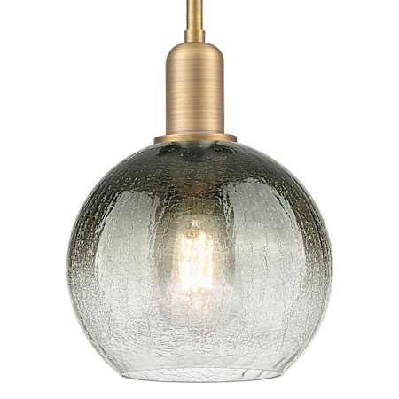 Innovations Lighting Brookhaven Globe 8" Wide Mini Pendant with Slate Glass Shade Brushed Brass