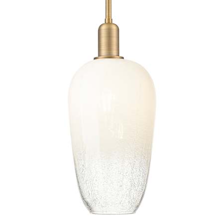 Innovations Lighting Brookhaven Flute 7" Wide Mini Pendant with Opal Glass Shade Brushed Brass