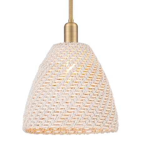 Innovations Lighting Natural Ballston Dome 12" Wide Pendant with Natural Rope Shade Brushed Brass