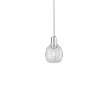 Innovations Lighting Belfast 6" Wide Mini Pendant Brushed Satin Nickel / Clear Crackle