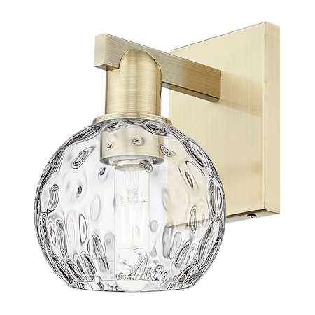 Innovations Lighting Athens Water Glass 10" Tall Wall Sconce Antique Brass / Clear Water Glass