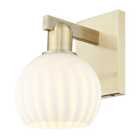 Innovations Lighting White Venetian 10" Tall Wall Sconce Antique Brass / White Venetian