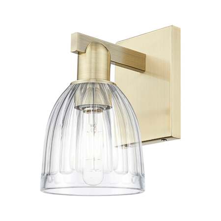 Innovations Lighting Brookfield 12" Tall Wall Sconce Antique Brass / Clear