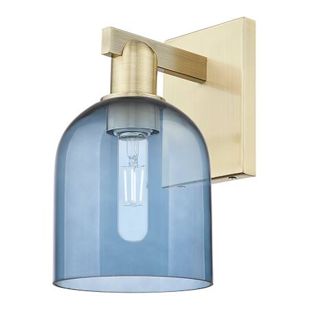 Innovations Lighting Bella 12" Tall Wall Sconce Antique Brass / Blue