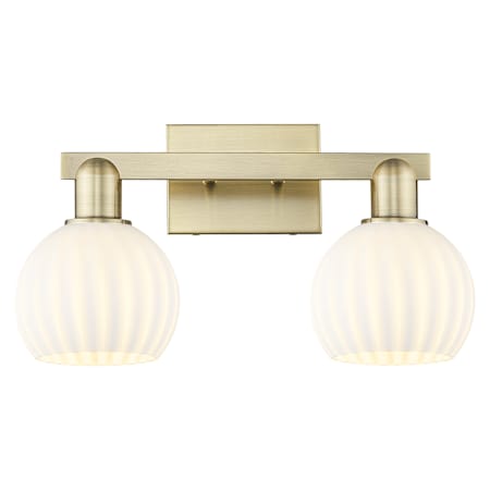Innovations Lighting White Venetian 2 Light 17" Wide Vanity Light Antique Brass / White Venetian