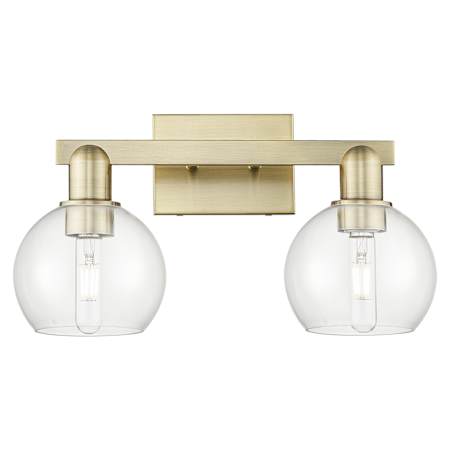Innovations Lighting Athens 2 Light 17" Wide Vanity Light Antique Brass / Clear