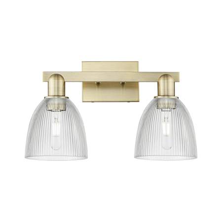 Innovations Lighting Castile 2 Light 17" Wide Vanity Light Antique Brass / Clear