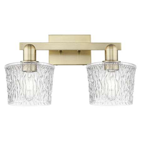 Innovations Lighting Niagara 2 Light 18" Wide Vanity Light Antique Brass / Clear