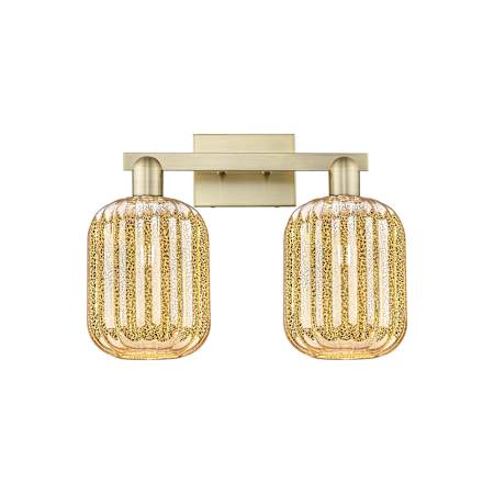 Innovations Lighting Preston 2 Light 16" Wide Vanity Light Antique Brass / Mercury