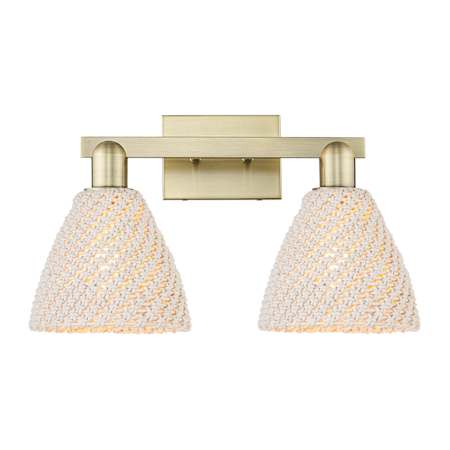Innovations Lighting Natural Ballston Dome 2 Light 16" Wide Vanity Light Antique Brass / Natural