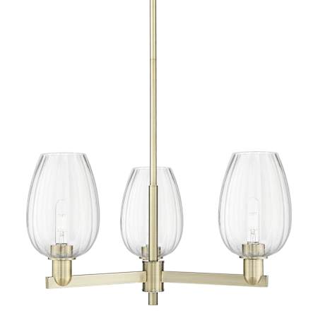 Innovations Lighting Preston 3 Light 18" Wide Candle Style Chandelier Antique Brass / Clear