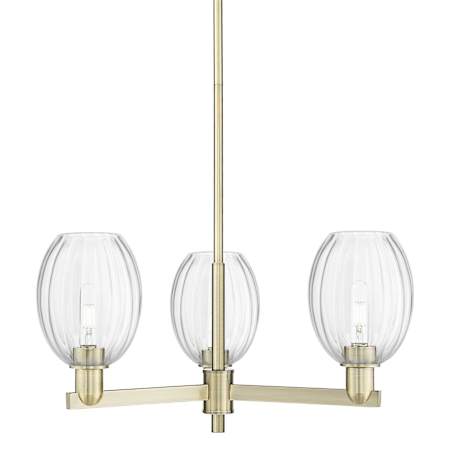 Innovations Lighting Preston 3 Light 18" Wide Candle Style Chandelier Antique Brass / Clear