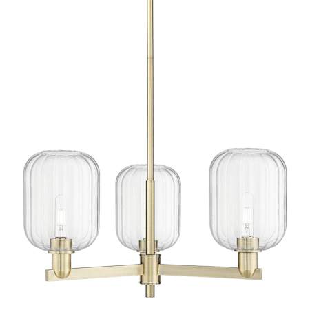 Innovations Lighting Preston 3 Light 18" Wide Candle Style Chandelier Antique Brass / Clear
