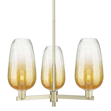 Innovations Lighting Brookhaven Flute 3 Light 18" Wide Candle Style Chandelier Antique Brass / Amber