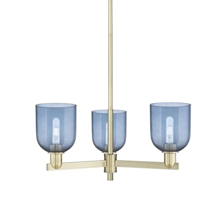 Innovations Lighting Bella 3 Light 28" Wide Chandelier Antique Brass / Blue