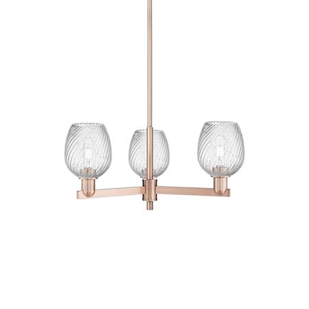Innovations Lighting Salina 3 Light 28" Wide Chandelier Antique Copper / Clear Spiral Fluted
