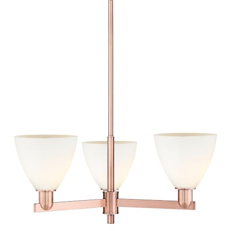 Innovations Lighting Bristol 3 Light 29" Wide Chandelier Antique Copper / Matte White