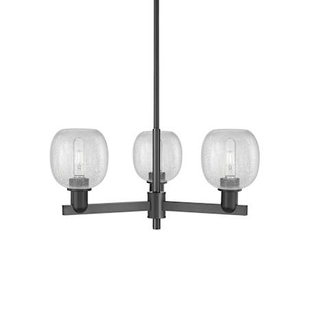 Innovations Lighting Belfast 3 Light 28" Wide Chandelier Matte Black / Clear Crackle