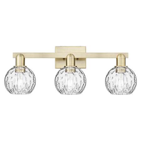 Innovations Lighting Athens Water Glass 3 Light 25" Wide Vanity Light Antique Brass / Clear Water Glass