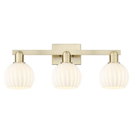 Innovations Lighting White Venetian 3 Light 25" Wide Vanity Light Antique Brass / White Venetian